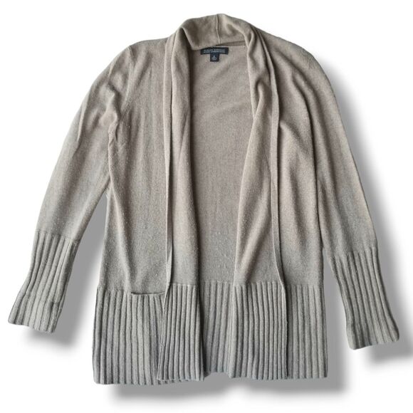 Banana Republic Open Front Cardigan Sweater Women's S Shawl Wool Blend Neutral - Picture 1 of 5